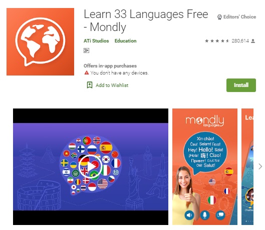 Aplikasi Belajar Bahasa Jepang (2) Mondly