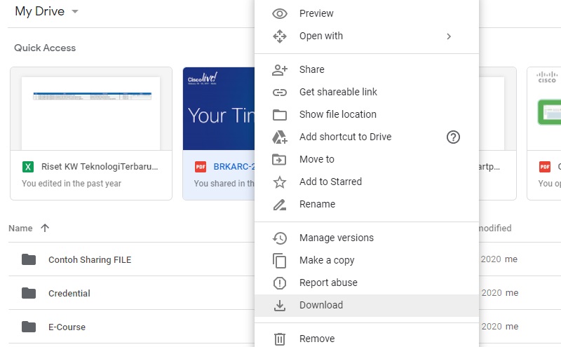 Download File Google Drive Melalui PC atau Laptop - Step 4