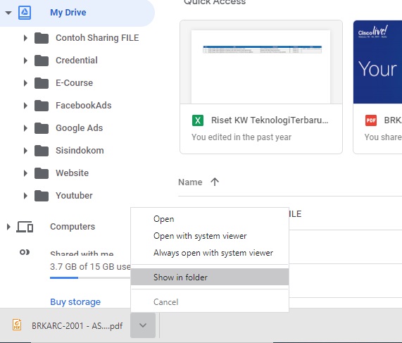 Download File Google Drive Melalui PC atau Laptop - Step 5