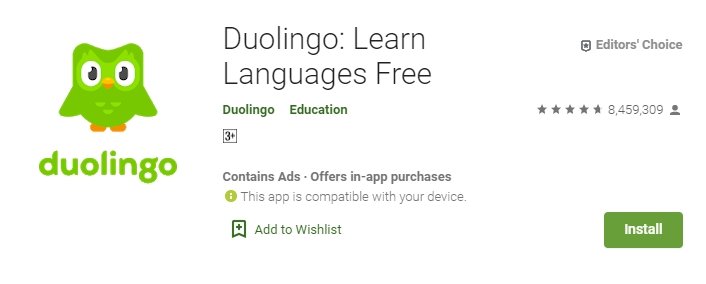 Aplikasi Android Belajar Bahasa Inggris Duolingo