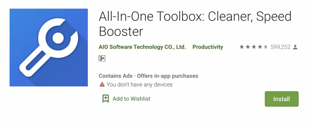 All-In-One Toolbox: Cleaner, Speed Booster - Aplikasi Penambah RAM