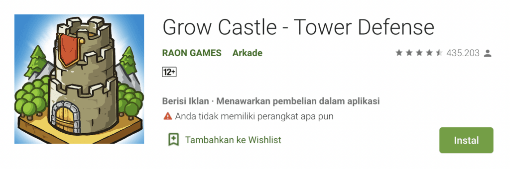 Grow Castle Game Tower Defense Android iOS