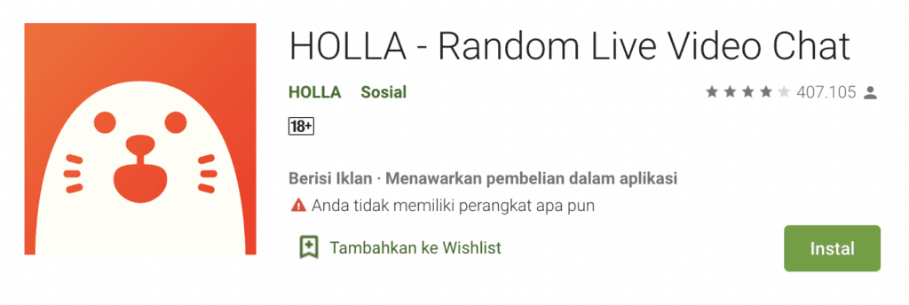 Holla - Aplikasi video call random gratis no banned