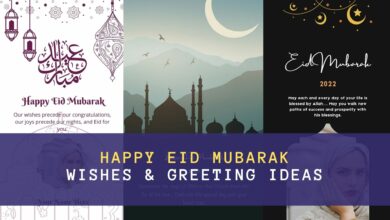 10+ Happy Eid Mubarak Wishes & Greeting Ideas - Eid Card Graphic Design
